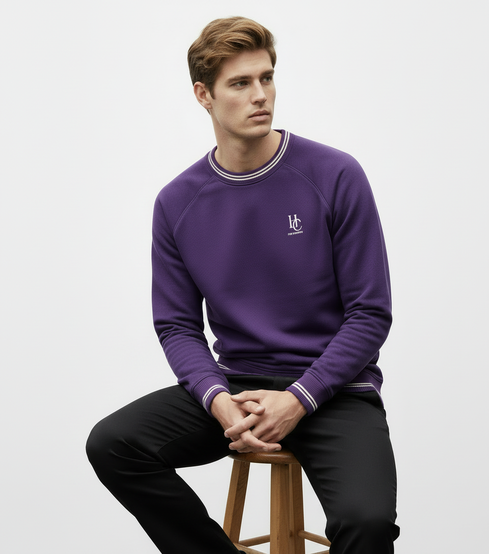 Model sitting on stool