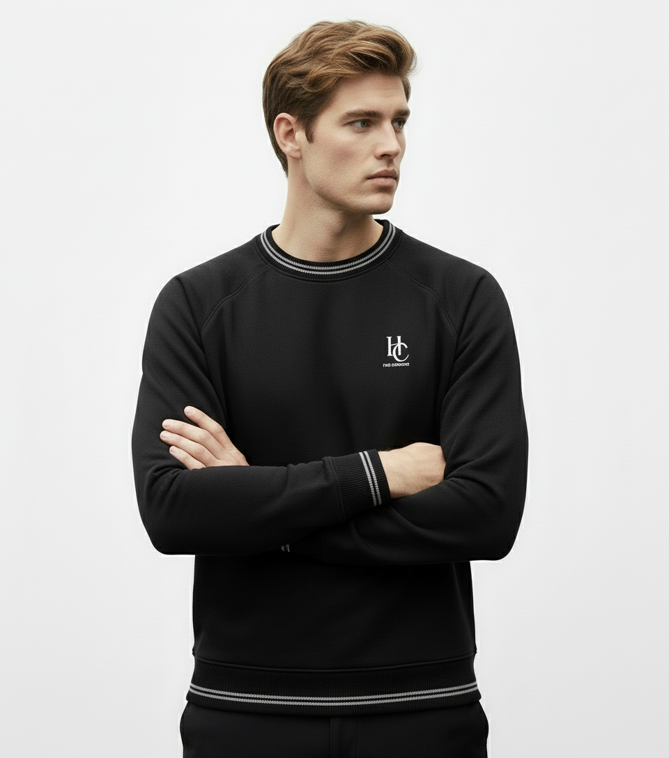 Model with arms crossed